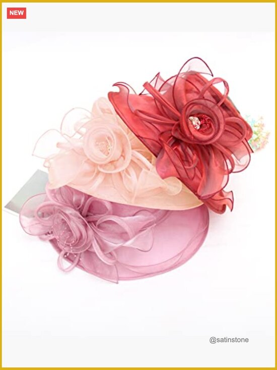 Organza Fascinator Derby Church Hats for Women Tea Party Sun Hat main image 4